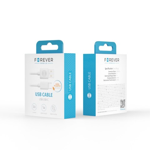 Forever kabel USB - USB-C 1,0 m 2A biały Forever kabel USB - USB-C 1,0 m 2A biały