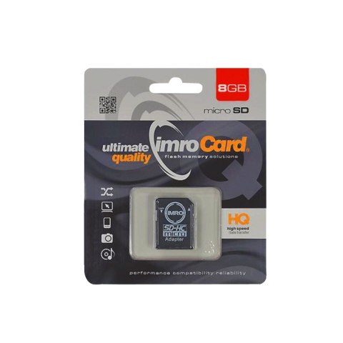 Imro karta pamięci 8GB microSDHC kl. 4 + adapter Imro karta pamięci 8GB microSDHC kl. 4 + adapter