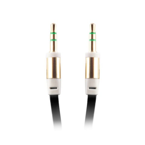 Kabel audio jack 3,5mm - jack 3,5mm 1,0 m czarny woreczek Kabel audio jack 3,5mm - jack 3,5mm 1,0 m czarny woreczek