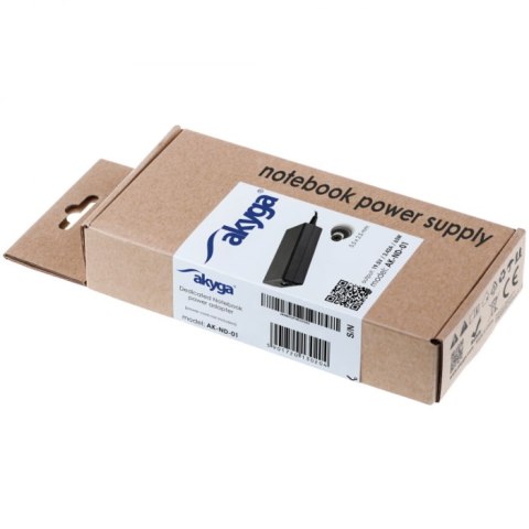 Akyga zasilacz do laptopa Toshiba 19V / 3,42A / 65W Akyga zasilacz do laptopa Toshiba 19V / 3,42A / 65W