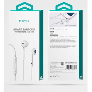 Devia słuchawki przewodowe Smart EarPods jack 3,5mm douszne białe