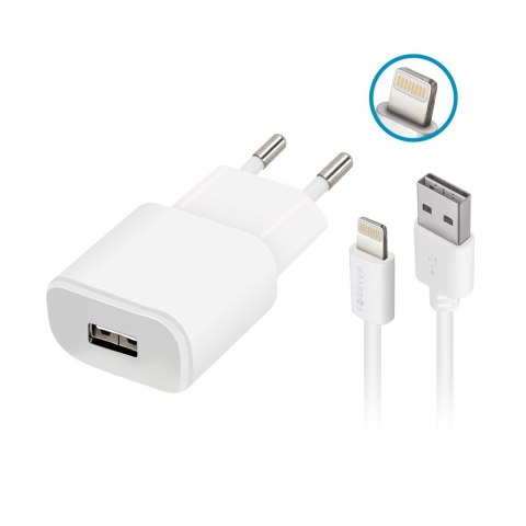 Forever ładowarka sieciowa TC-01 1x USB 1A biała + kabel Lightning Forever ładowarka sieciowa TC-01 1x USB 1A biała + kabel Lightning