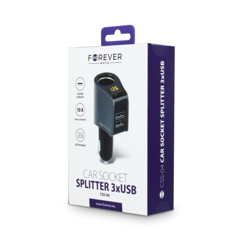 Forever rozdzielacz gniazda samochodowego CSS-04 3 x USB Forever rozdzielacz gniazda samochodowego CSS-04 3 x USB