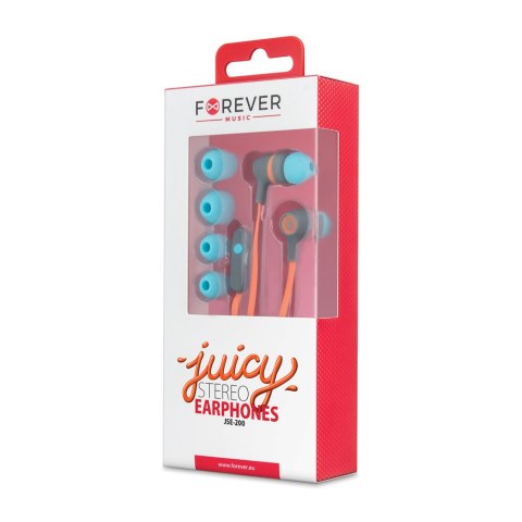 Forever słuchawki przewodowe JSE-200 dokanałowe jack 3,5mm pomarańczowe active Forever słuchawki przewodowe JSE-200 dokanałowe jack 3,5mm pomarańczowe active