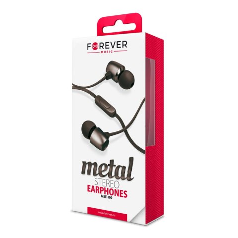 Forever słuchawki przewodowe MSE-100 dokanałowe jack 3,5mm czarny Forever słuchawki przewodowe MSE-100 dokanałowe jack 3,5mm czarny