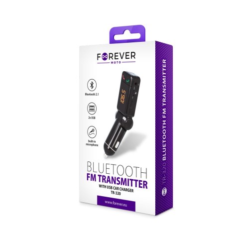 Forever transmiter FM Bluetooth TR-320 czarny Forever transmiter FM Bluetooth TR-320 czarny