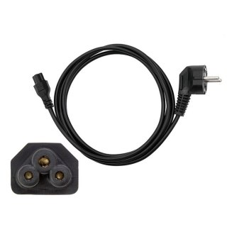 Kabel zasilający do notebooka Akyga 1.8m AK-NB-01C VDE IEC C5 250V/50Hz