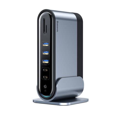 Baseus HUB Stacja robocza Three-Screen USB-C 17w1 plus zasilacz szara Baseus HUB Stacja robocza Three-Screen USB-C 17w1 plus zasilacz szara