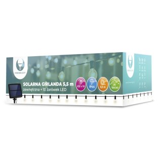 Forever Light Girlanda solarna LED SUNARI FLS-120 5,5m + 10 żarówek G40 przezroczysta IP44