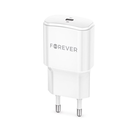 Forever ładowarka sieciowa PD QC TC-01-20C 1x USB-C 20W biała Forever ładowarka sieciowa PD QC TC-01-20C 1x USB-C 20W biała