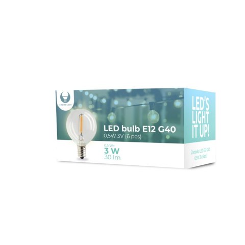 Żarówka LED FL-1B E12 G40 0.5W 3V 30lm przezroczysta Forever Light 6 sztuk Żarówka LED FL-1B E12 G40 0.5W 3V 30lm przezroczysta Forever Light 6 sztuk