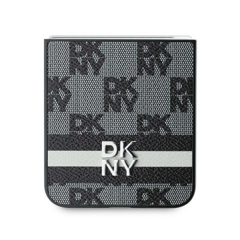 DKNY nakładka do Samsung Galaxy Z Flip6 DK000222 czarna Chequered Pattern Printed Stripes