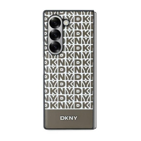 DKNY nakładka do Samsung Galaxy Z Fold6 DK000226 brązowa Repeat Pattern Bottom Stripe