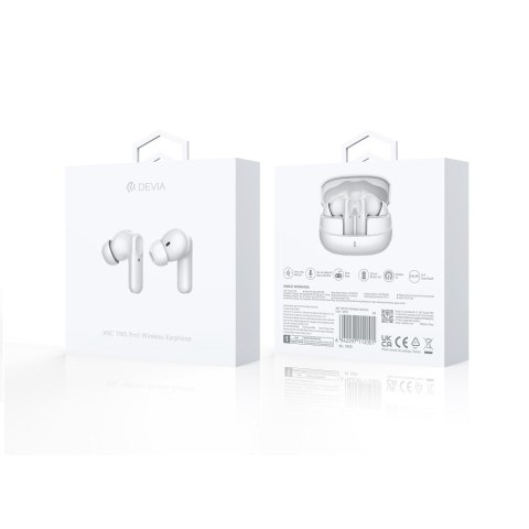 Devia słuchawki Bluetooth TWS Pro 1 białe z ANC Devia słuchawki Bluetooth TWS Pro 1 białe z ANC