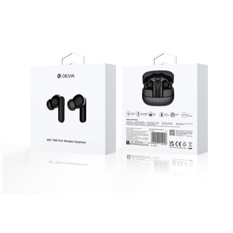 Devia słuchawki Bluetooth TWS Pro 1 czarne ANC