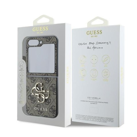 Guess nakładka do Samsung Galaxy Z Flip6 GUE003739 brązowa 4G Metal Logo Guess nakładka do Samsung Galaxy Z Flip6 GUE003739 brązowa 4G Metal Logo