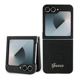 Guess nakładka do Samsung Galaxy Z Flip6 GUE003743 czarna 4G Glitter Script