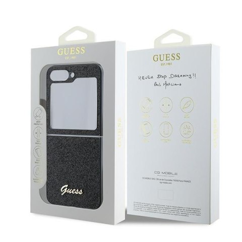 Guess nakładka do Samsung Galaxy Z Flip6 GUE003743 czarna 4G Glitter Script Guess nakładka do Samsung Galaxy Z Flip6 GUE003743 czarna 4G Glitter Script