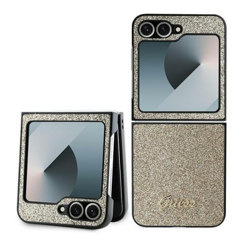 Guess nakładka do Samsung Galaxy Z Flip6 GUE003745 złota 4G Glitter Script Guess nakładka do Samsung Galaxy Z Flip6 GUE003745 złota 4G Glitter Script