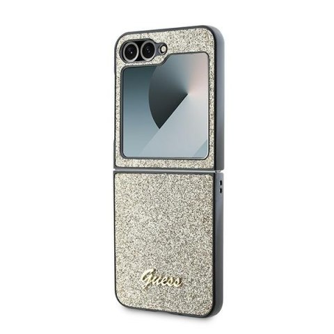Guess nakładka do Samsung Galaxy Z Flip6 GUE003745 złota 4G Glitter Script Guess nakładka do Samsung Galaxy Z Flip6 GUE003745 złota 4G Glitter Script