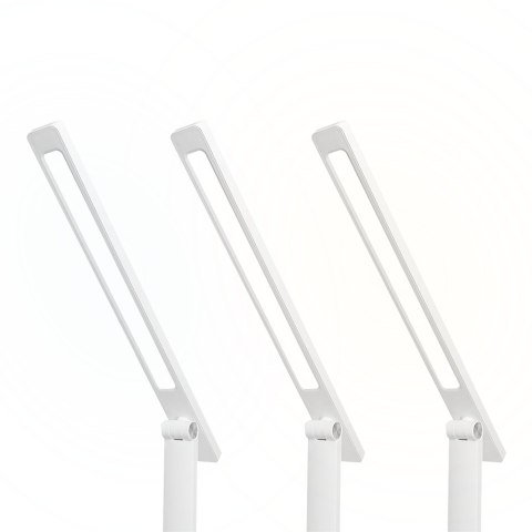 Lampka biurkowa LED 10W, 3000/4500/6000K, ładowanie indukcyjne, dotykowa, ściemniacz, biała, LTC Lampka biurkowa LED 10W, 3000/4500/6000K, ładowanie indukcyjne, dotykowa, ściemniacz, biała, LTC