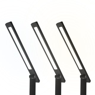 Lampka biurkowa LED 10W, 3000/4500/6000K, ładowanie indukcyjne, dotykowa, ściemniacz, czarna, LTC