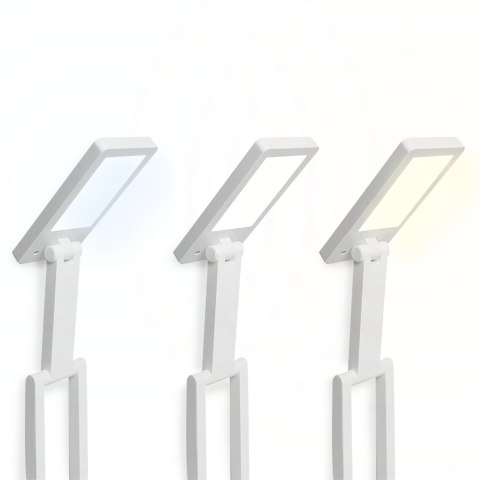 Lampka biurkowa LED składana, 3000/4500/6000K, dotykowa, 1200mAh, biała, LTC Lampka biurkowa LED składana, 3000/4500/6000K, dotykowa, 1200mAh, biała, LTC
