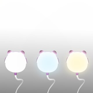 Lampka nocna LED miś 3W, 3000/4500/6000K, regulowana, 1200mAh, różowa, LTC