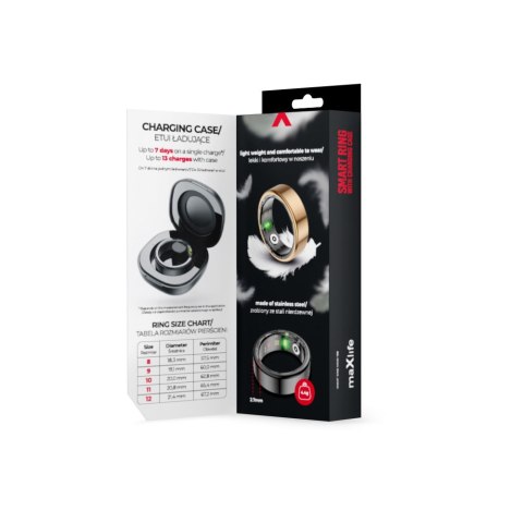 Maxlife smart ring MXSR-100 złoty rozmiar 12