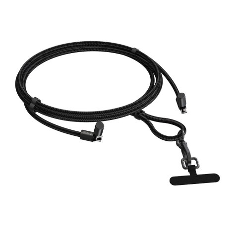 Devia kabel uniwersalna smycz 2w1 PD USB-C - USB-C 1,6 m 60W czarny z regulacją długości