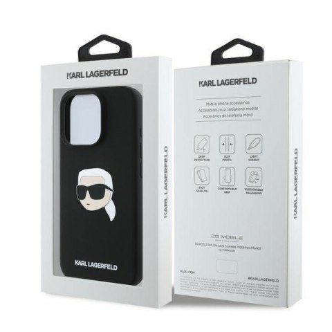 Karl Lagerfeld nakładka do iPhone 16 Pro 6,3" KLHMP16LSKHPPLK czarna hardcase Silicone KL Head Print MagSafe Karl Lagerfeld nakładka do iPhone 16 Pro 6,3" KLHMP16LSKHPPLK czarna hardcase Silicone KL Head Print MagSafe