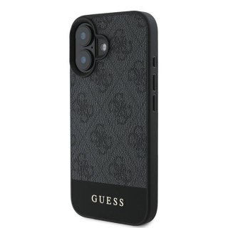 Guess nakładka do iPhone 16 6,1" GUHCP16SG4GLGR szara hardcase 4G Bottom Stripe