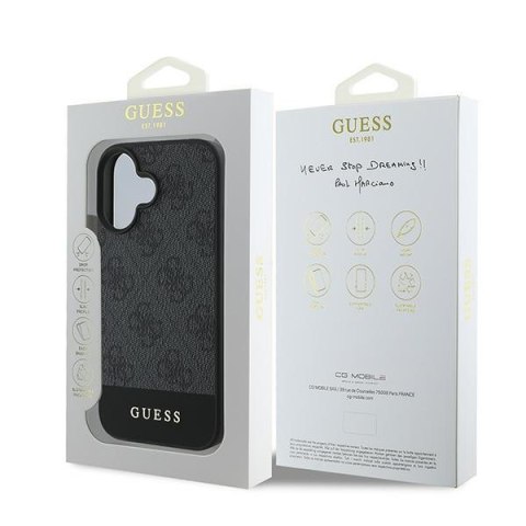 Guess nakładka do iPhone 16 6,1" GUHCP16SG4GLGR szara hardcase 4G Bottom Stripe Guess nakładka do iPhone 16 6,1" GUHCP16SG4GLGR szara hardcase 4G Bottom Stripe