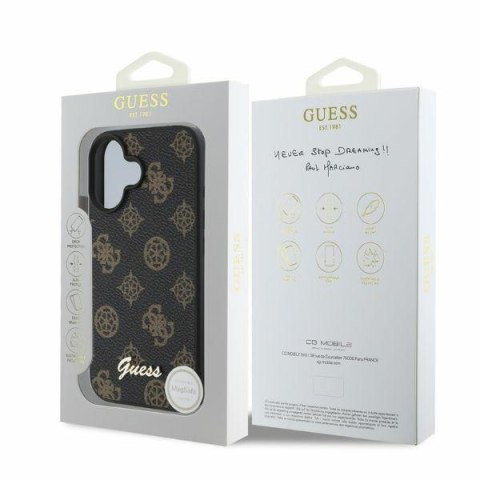 Guess nakładka do iPhone 16 6,1" GUHMP16SPGPYSK czarna hardcase Peony Script MagSafe Guess nakładka do iPhone 16 6,1" GUHMP16SPGPYSK czarna hardcase Peony Script MagSafe