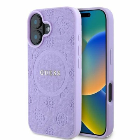 Guess nakładka do iPhone 16 6,1" GUHMP16SPSAPSMEU fioletowa hardcase Saffiano Peony Classic Logo MagSafe Guess nakładka do iPhone 16 6,1" GUHMP16SPSAPSMEU fioletowa hardcase Saffiano Peony Classic Logo MagSafe