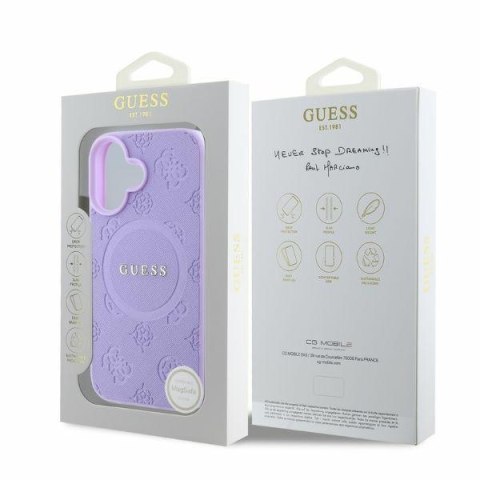Guess nakładka do iPhone 16 6,1" GUHMP16SPSAPSMEU fioletowa hardcase Saffiano Peony Classic Logo MagSafe Guess nakładka do iPhone 16 6,1" GUHMP16SPSAPSMEU fioletowa hardcase Saffiano Peony Classic Logo MagSafe