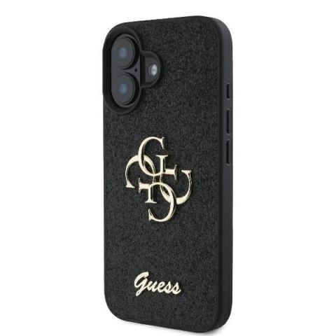 Guess nakładka do iPhone 16 Plus 6,7" GUHCP16MHG4SGK czarna hardcase Fixed Glitter Big 4G