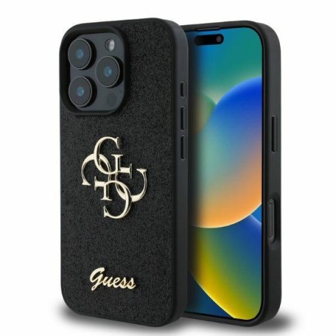 Guess nakładka do iPhone 16 Pro 6,3" GUHCP16LHG4SGK czarna hardcase Fixed Glitter Big 4G Guess nakładka do iPhone 16 Pro 6,3" GUHCP16LHG4SGK czarna hardcase Fixed Glitter Big 4G