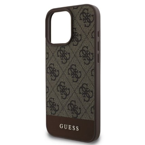 Guess nakładka do iPhone 16 Pro Max 6,9" GUHCP16XG4GLBR brązowa hardcase 4G Bottom Stripe