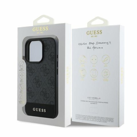 Guess nakładka do iPhone 16 Pro Max 6,9" GUHCP16XG4GLGR szara hardcase 4G Bottom Stripe