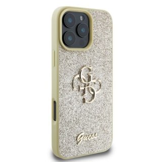 Guess nakładka do iPhone 16 Pro Max 6,9" GUHCP16XHG4SGD złota hardcase Fixed Glitter Big 4G