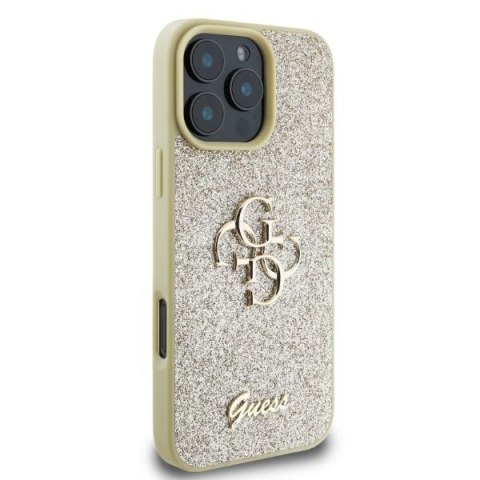 Guess nakładka do iPhone 16 Pro Max 6,9" GUHCP16XHG4SGD złota hardcase Fixed Glitter Big 4G Guess nakładka do iPhone 16 Pro Max 6,9" GUHCP16XHG4SGD złota hardcase Fixed Glitter Big 4G