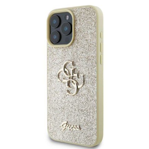 Guess nakładka do iPhone 16 Pro Max 6,9" GUHCP16XHG4SGD złota hardcase Fixed Glitter Big 4G Guess nakładka do iPhone 16 Pro Max 6,9" GUHCP16XHG4SGD złota hardcase Fixed Glitter Big 4G