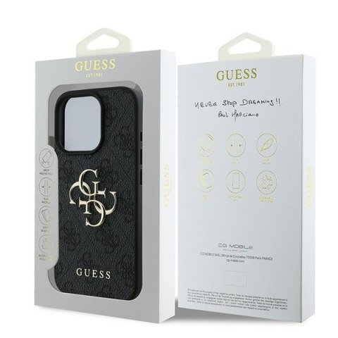 Guess nakładka 4G Big Logo do iPhone 16 Pro 6,3" GUHCP16L4GMGGR czarna Guess nakładka 4G Big Logo do iPhone 16 Pro 6,3" GUHCP16L4GMGGR czarna