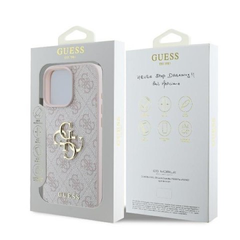 Guess nakładka 4G Big Logo do iPhone 16 Pro 6,3" GUHCP16L4GMGPI różowa Guess nakładka 4G Big Logo do iPhone 16 Pro 6,3" GUHCP16L4GMGPI różowa