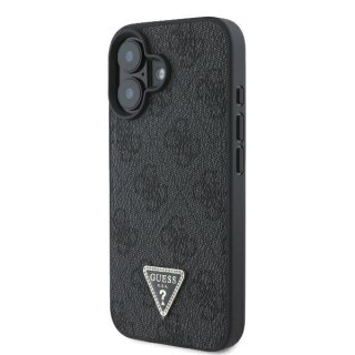Guess nakładka Leather 4G Triangle Strass do iPhone 16 6,1" GUHCP16SP4TDPK czarna MagSafe