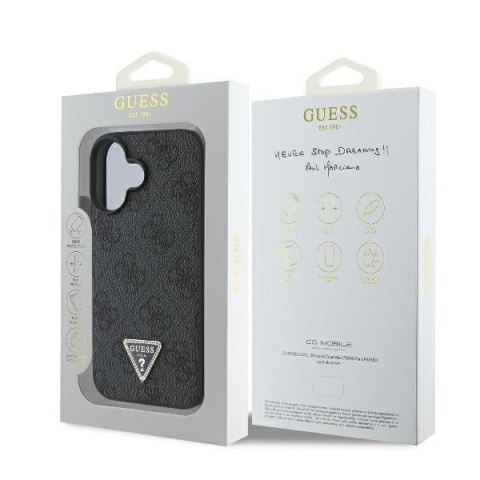 Guess nakładka Leather 4G Triangle Strass do iPhone 16 Plus 6,7" GUHCP16MP4TDPK czarna MagSafe Guess nakładka Leather 4G Triangle Strass do iPhone 16 Plus 6,7" GUHCP16MP4TDPK czarna MagSafe