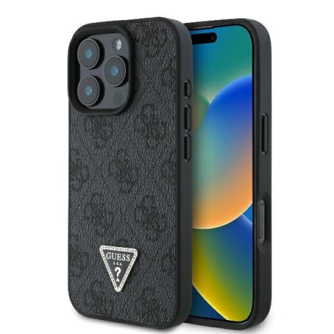 Guess nakładka Leather 4G Triangle Strass do iPhone 16 Pro 6,3" GUHCP16LP4TDPK czarna MagSafe Guess nakładka Leather 4G Triangle Strass do iPhone 16 Pro 6,3" GUHCP16LP4TDPK czarna MagSafe