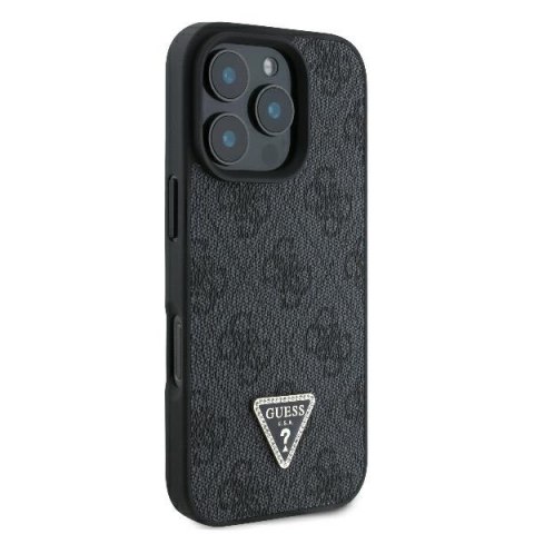 Guess nakładka Leather 4G Triangle Strass do iPhone 16 Pro 6,3" GUHCP16LP4TDPK czarna MagSafe Guess nakładka Leather 4G Triangle Strass do iPhone 16 Pro 6,3" GUHCP16LP4TDPK czarna MagSafe