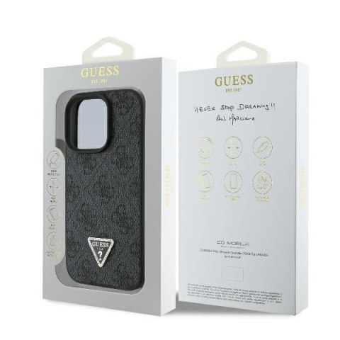 Guess nakładka Leather 4G Triangle Strass do iPhone 16 Pro 6,3" GUHCP16LP4TDPK czarna MagSafe Guess nakładka Leather 4G Triangle Strass do iPhone 16 Pro 6,3" GUHCP16LP4TDPK czarna MagSafe